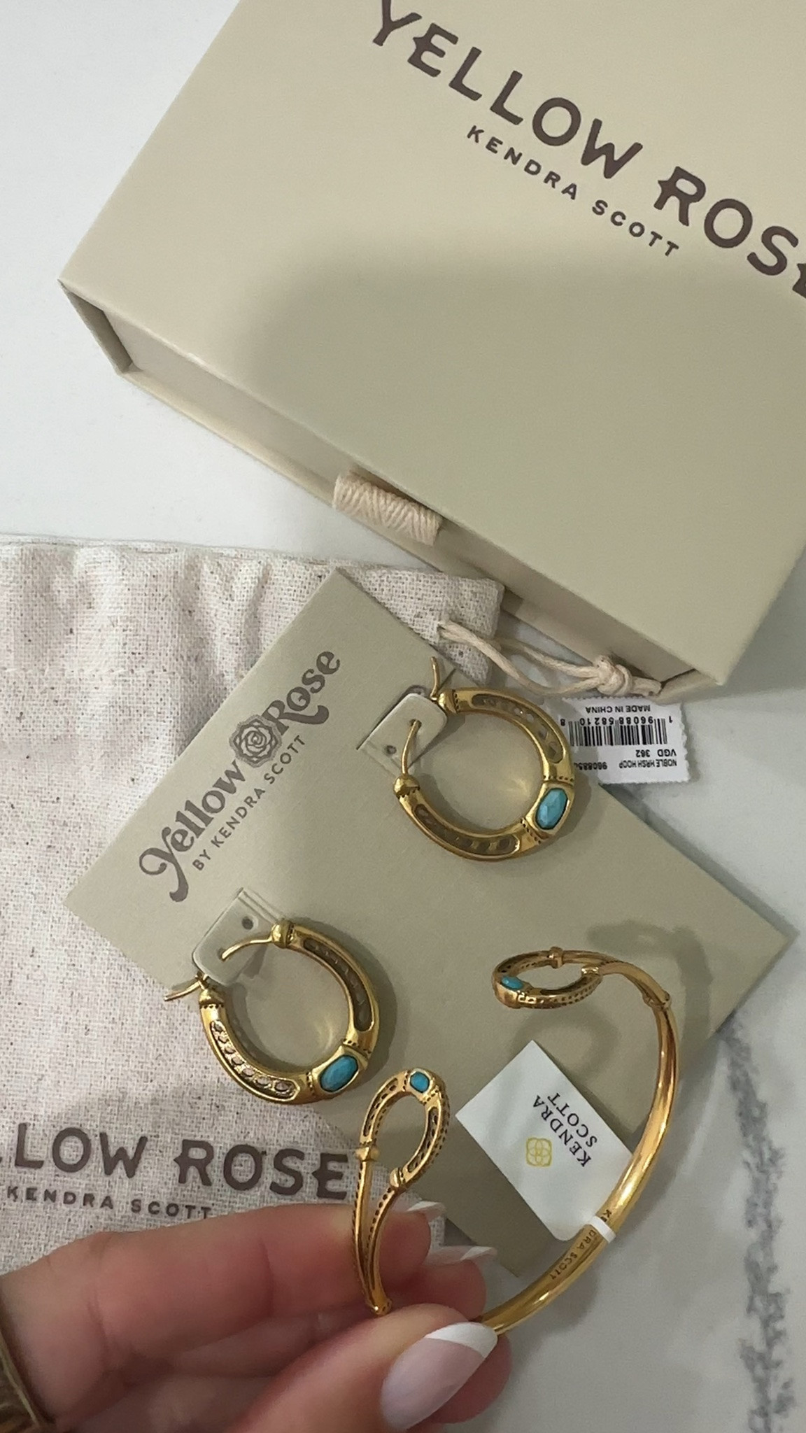 Add a touch of Southwestern spirit to your wrist stack with the Noble Vintage Gold Horseshoe Cuff Bracelet in Variegated Dark Teal Magnesite. Horseshoe shapes bookend this cuff, with two petite stone studs adding a pop of color. Plus, it’s adjustable, meaning you can customize the fit. This bracelet is a part of Yellow Rose by Kendra Scott—a brand that celebrates ranch life with Kendra Scott staples alongside select curated jewelry pieces and accessories. @kendrascott

#LTKootd #LTKSeasonal #LTKdayinmylife