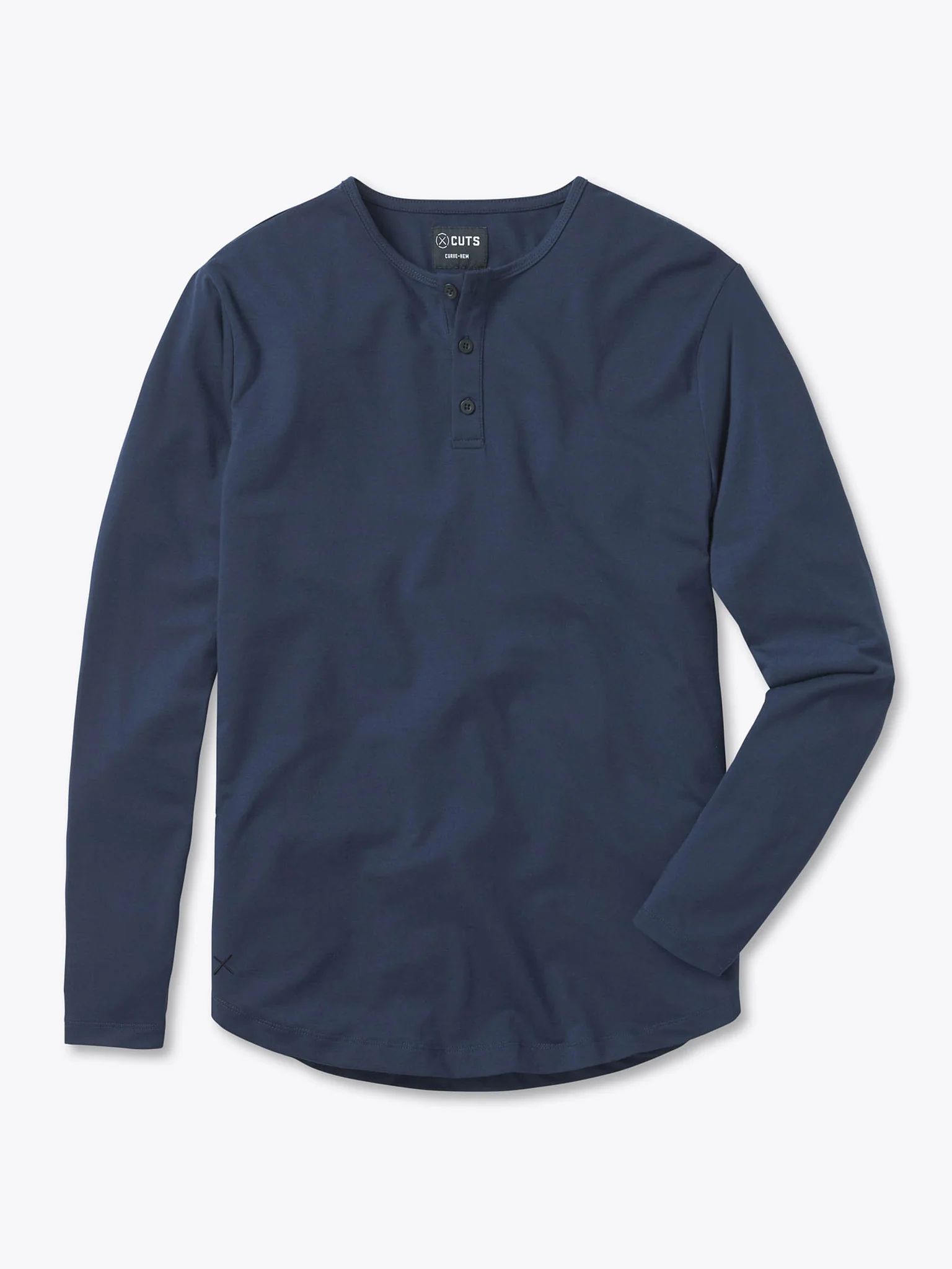 AO Long Sleeve Henley Curve-Hem | Cuts Clothing