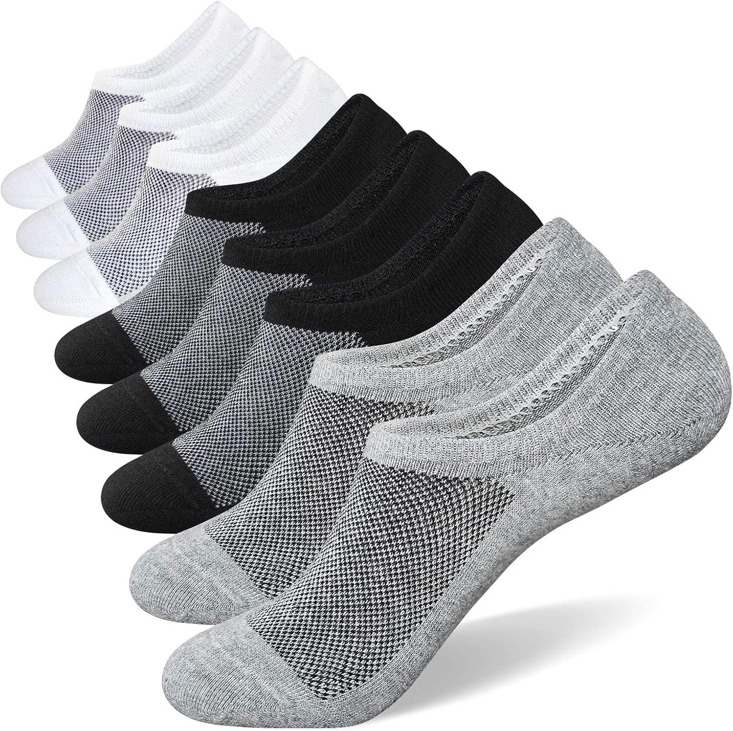 SIXDAYSOX No Show Socks for Men 6/8 pack Cotton Thin Low Cut Non Slip for Loafer Flats Sneakers 5... | Amazon (US)