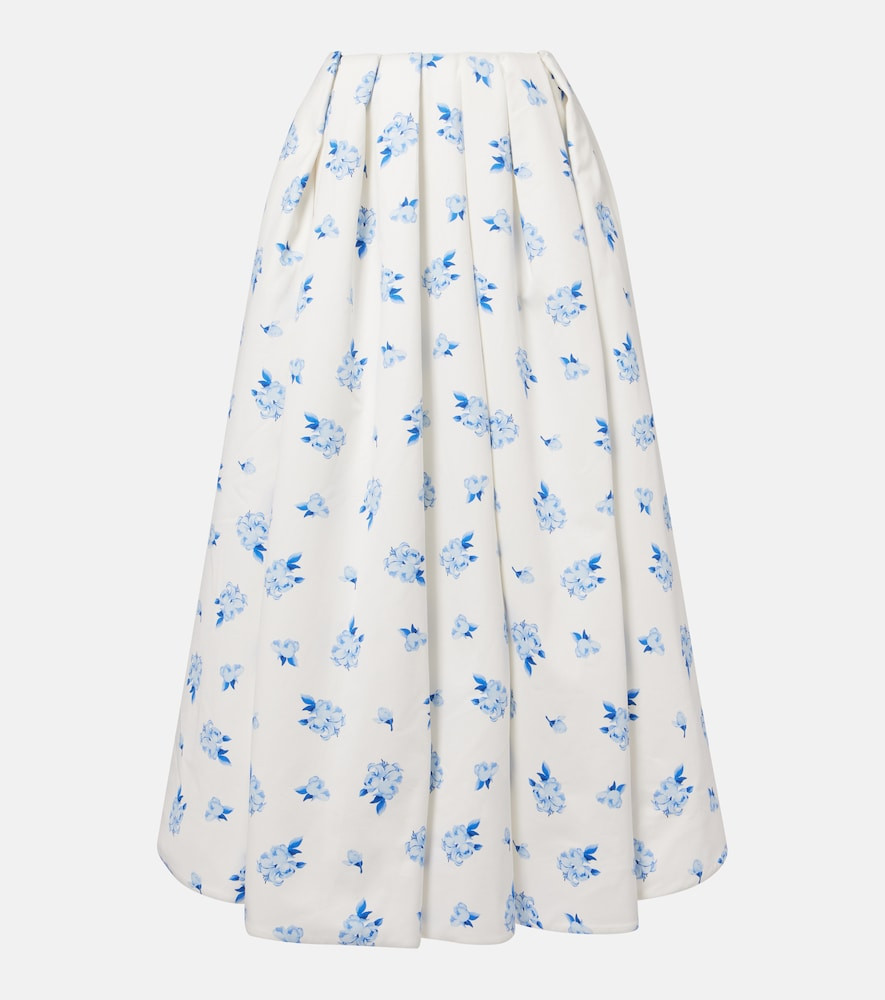 Leo Lin Victoria floral pleated cotton maxi skirt | Mytheresa (UK)