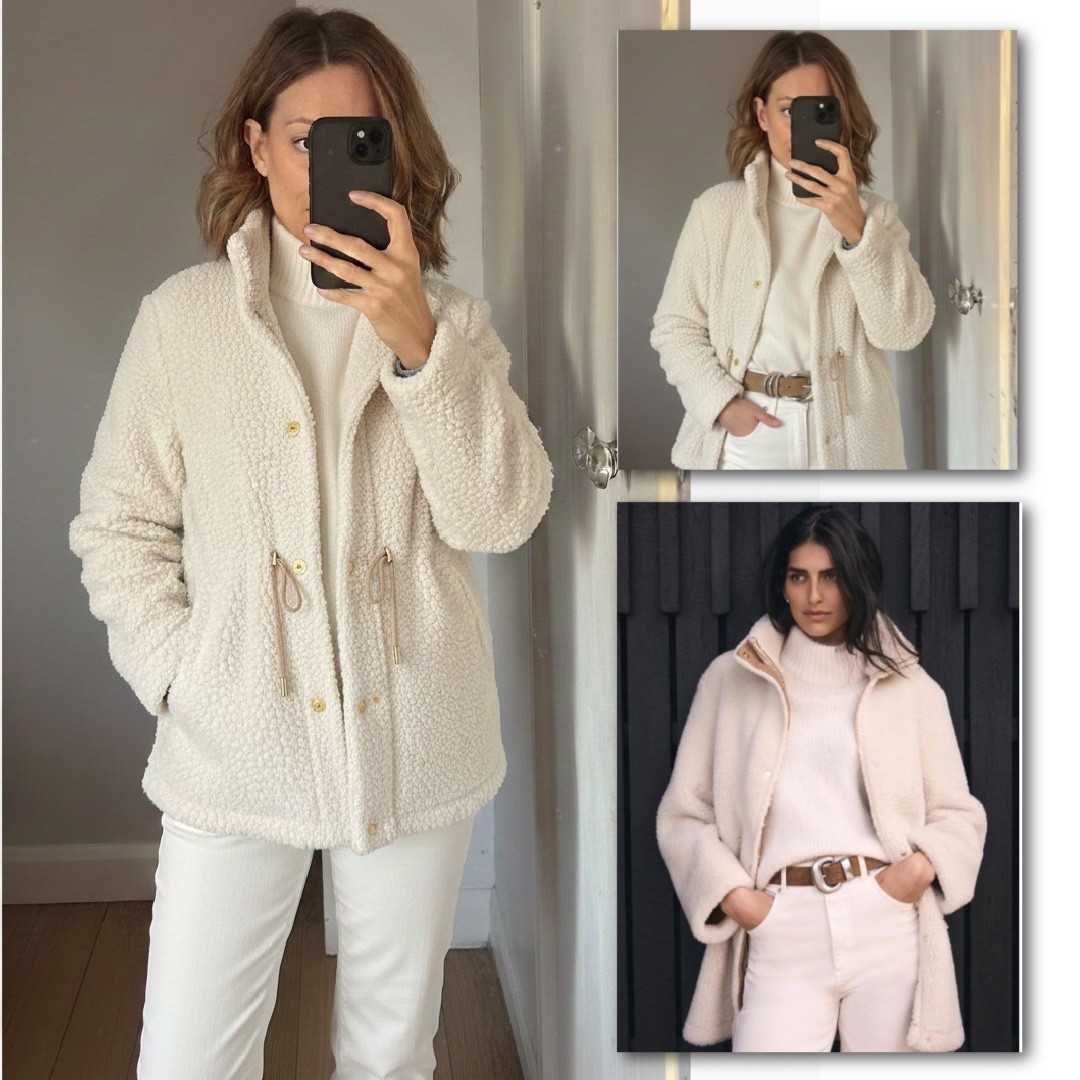 Winter white outfit to blend into the scenery