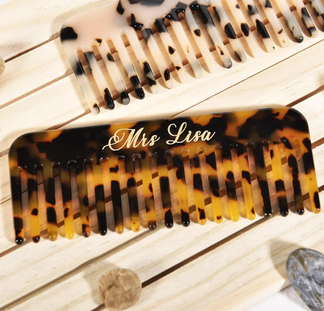 Personalized Tortoise Comb, Custom Name Comb, Engraved Hair Comb, Bridesmaid Gift, Wedding Gift f... | Etsy (Global)