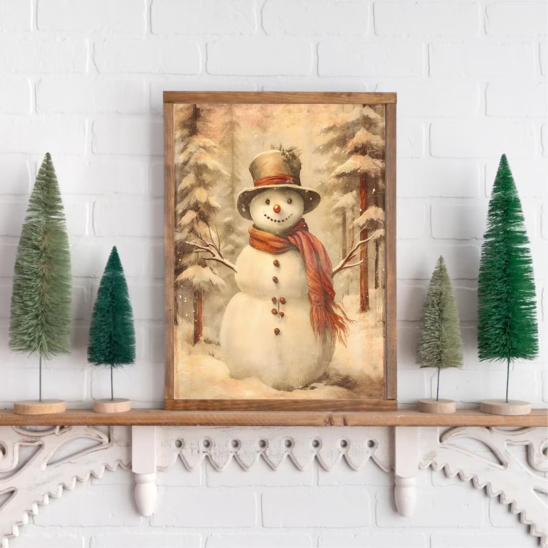 Frosty Canvas Printed Sign - Etsy | Etsy (US)