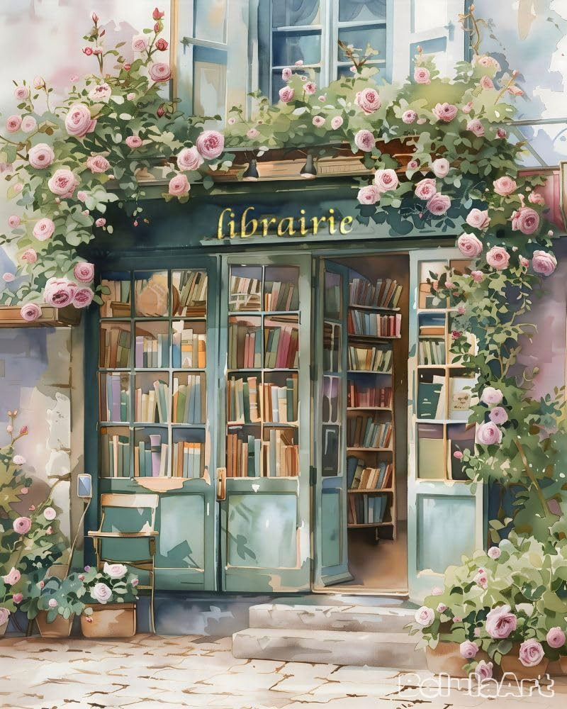 BelulaArt French Bookshop Wall Unframed Art Print Vintage Décor Artwork | Amazon (US)