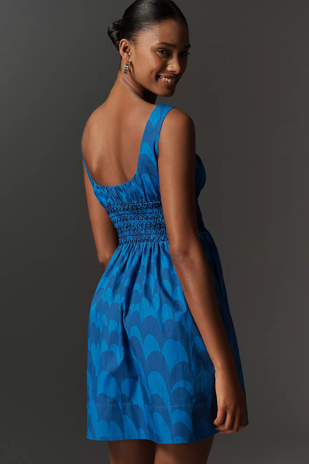 Maeve Sleeveless Square-Neck Smocked Mini Dress | Anthropologie (US)