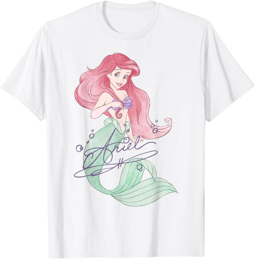 Disney The Little Mermaid Ariel Signed Portrait T-Shirt | Amazon (US)