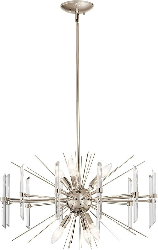 Kichler Eris 15.25" 6 Light Chandelier with Optical Crystal in Polished Nickel | Amazon (US)