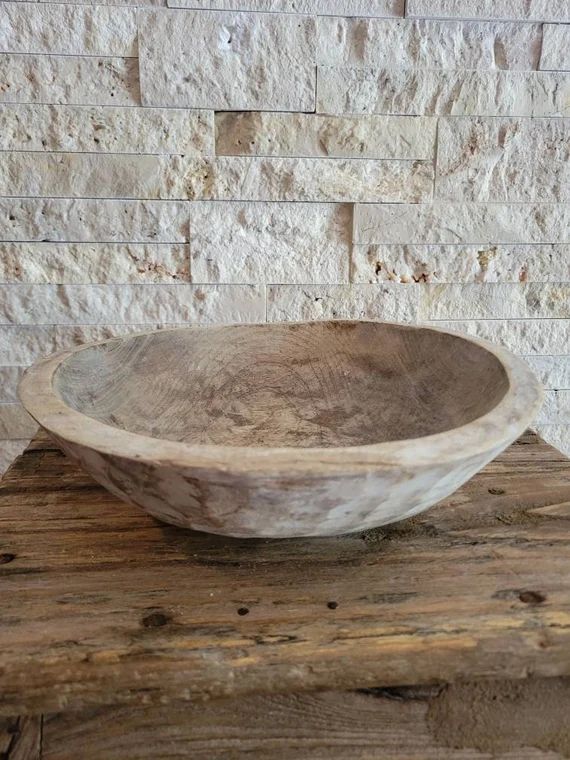 Antique Rustic Wood Bowl - Etsy | Etsy (US)