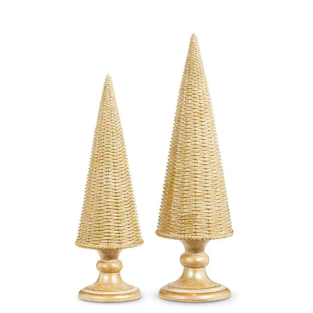 Basketweave Decorative Christmas Trees Set of 2 | Antique Farm House