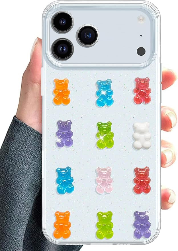 UnnFiko Cute Clear Phone Case for iPhone 17 Pro, Super Kawaii Cartoon Bears, Funny Creative Soft ... | Amazon (US)