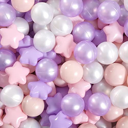 GOGOSO Balls for Ball Pit - Plastic Ball for Toddlers 1-3, Baby Kids Ball Pool Decoration 50 100 200 300 500 1000 (A Purple+Pink+White+Clear, 200 Balls) | Amazon (US)