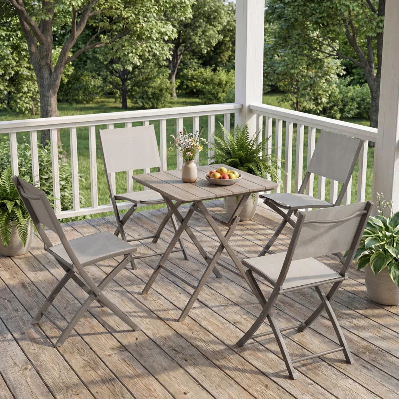 Alamo 4-person Aluminum Folding Dining Set | Wayfair North America