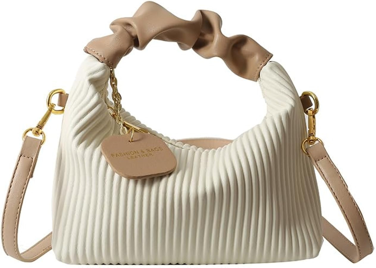 Women’s Nude Beige Evening Purse, Soft Leather Handbag, Small Off White Dressy Clutch dumpling ... | Amazon (US)