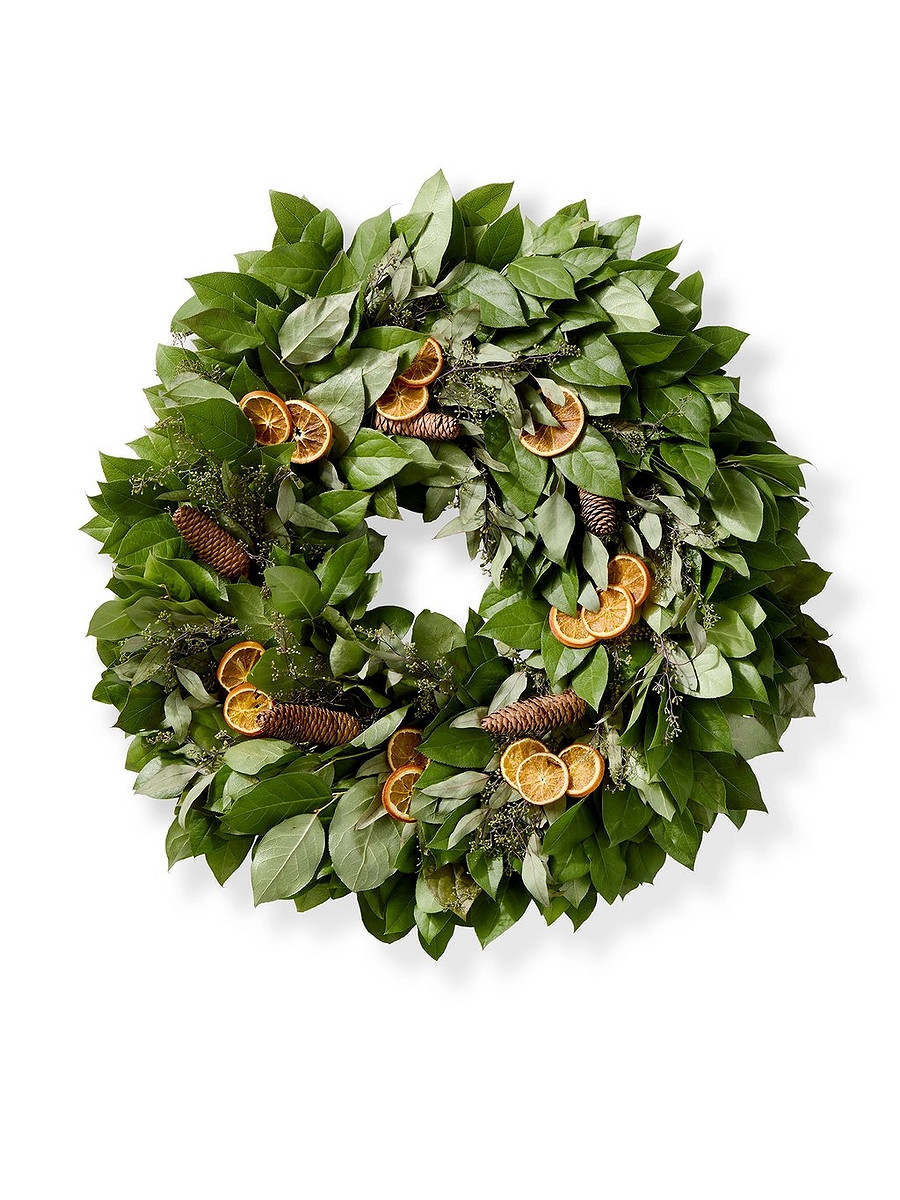 Fresh Orange Pinecone Wreath | Serena and Lily