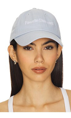 Favorite Daughter Classic Logo Baseball Hat in Blue & White from Revolve.com | Revolve Clothing (Global)