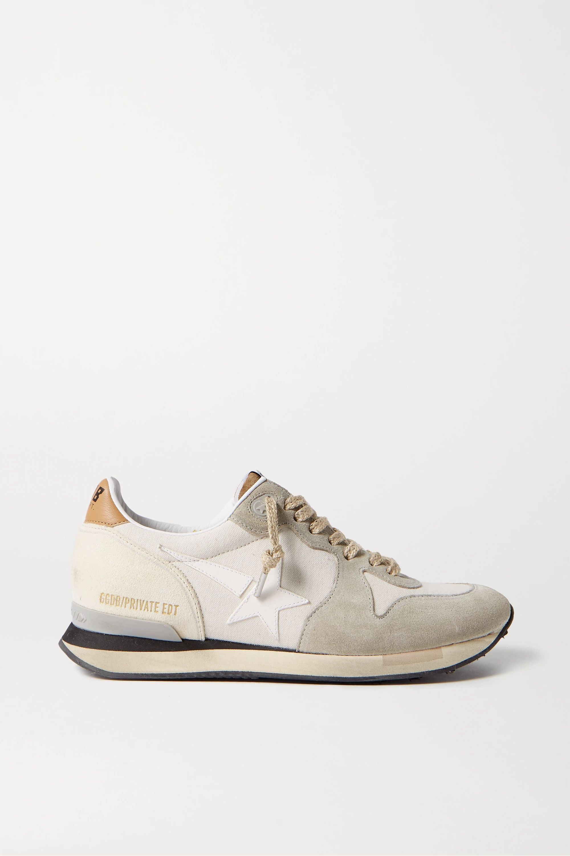 Running canvas, leather and suede sneakers | NET-A-PORTER (US)