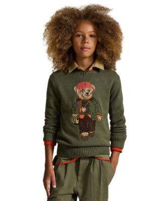 Polo Ralph Lauren Boys' 8-20 Polo Bear Embroidered Sweater - Cruise Olive | Macy's