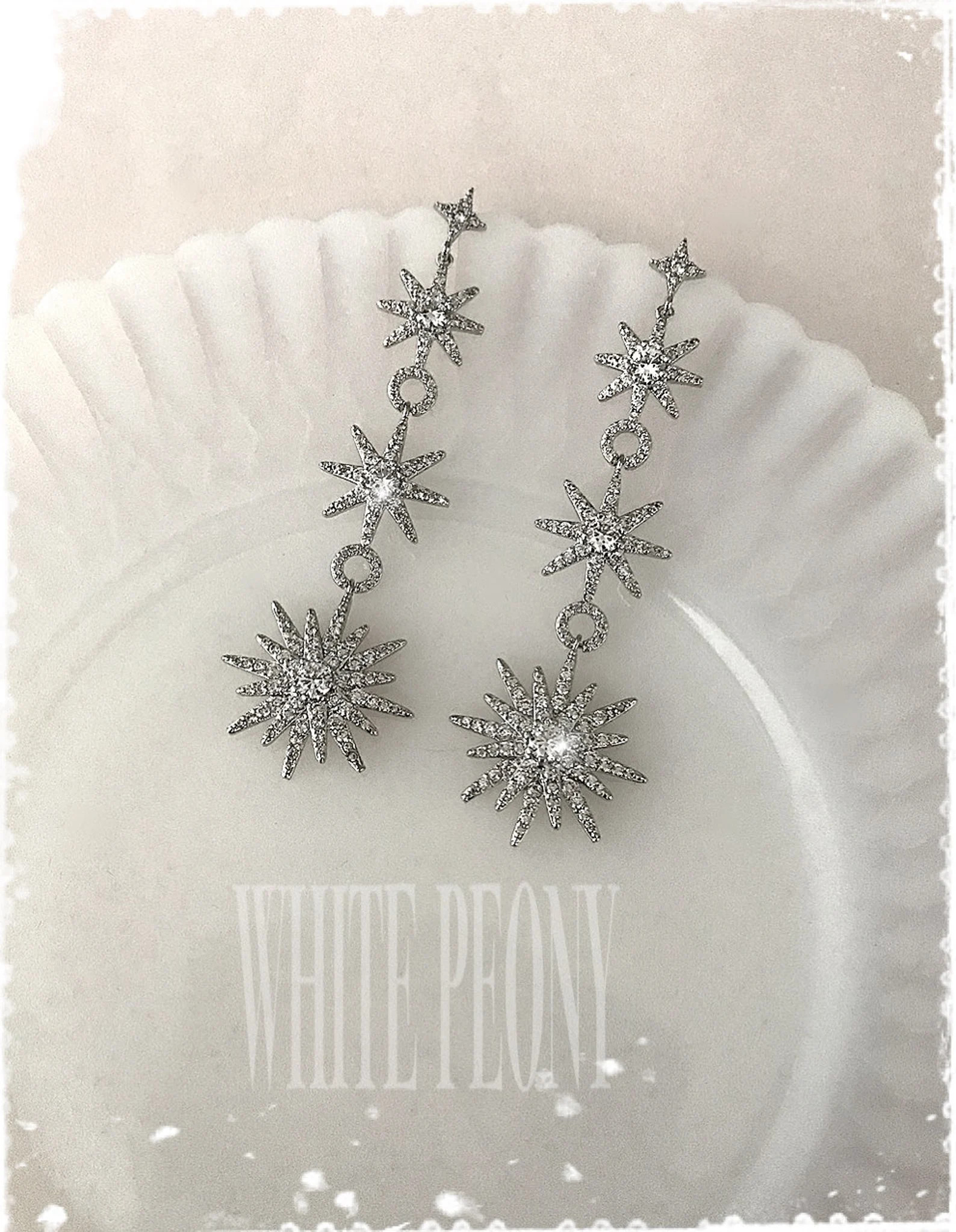 Celestial CZ Starburst Bridal Chandelier Earrings-cubic Zirconia Crystal Boho Art Deco Wedding Qu... | Etsy (US)