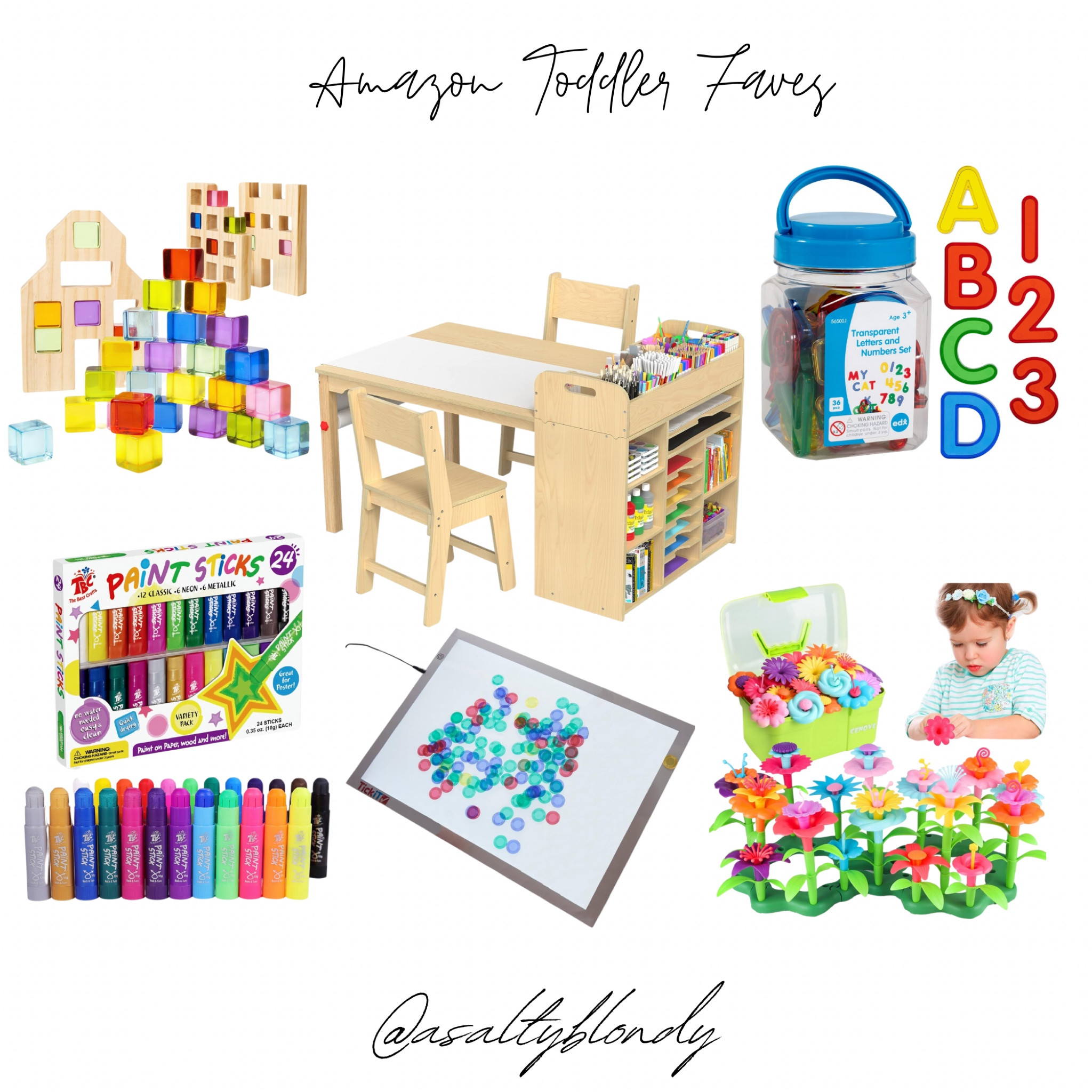 Amazon craft desk, paint sticks, acrylic letters and shapes, play garden, and light tablet - These are currently my favorite activity items for my toddler! They never get old.  It is magical watching my little girl create! 🤩🎨✨🖍️🌈

#LTKfamily #LTKkids #LTKhome