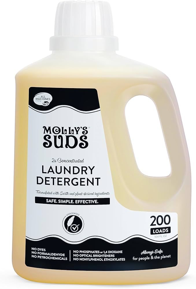 Molly's Suds Liquid Laundry Detergent | Natural Laundry Detergent Soap for Sensitive Skin | 2x Co... | Amazon (US)