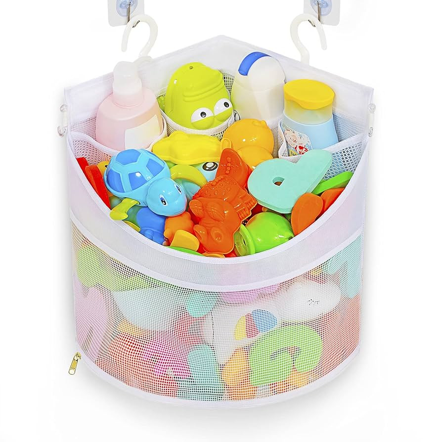 Baby Bath Toy Organizer, Quick Drying and Mould Proof, Corner Hang-Suspension Holder, Large Capac... | Amazon (US)