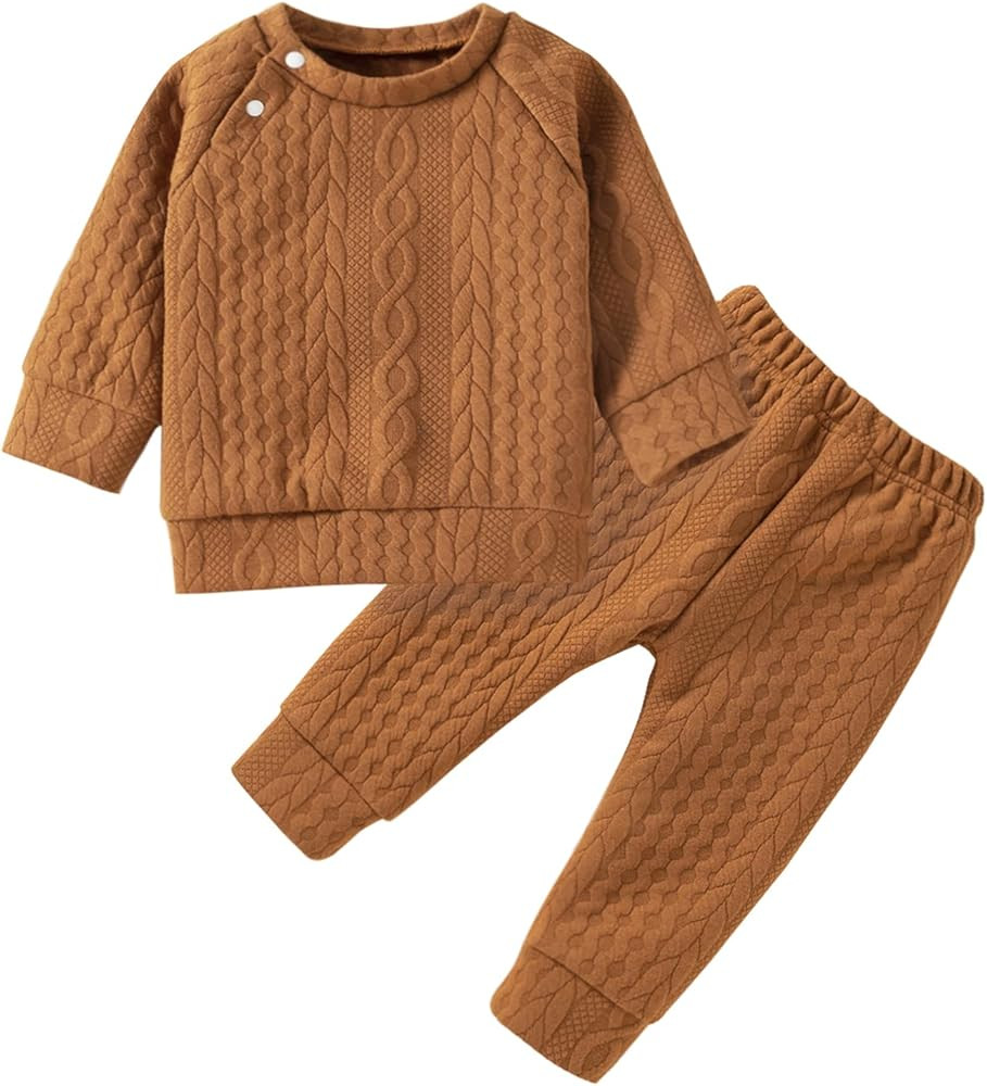 Infant Baby Girl Boy Clothes Long Sleeve T-Shirt Tops Pant Set Outfit 2Pcs | Amazon (US)