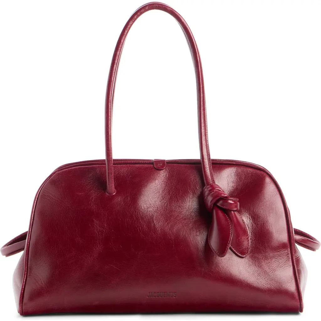 Jacquemus Le Turismo Leather Bowling Bag in Burgundy 490 at Nordstrom | Nordstrom