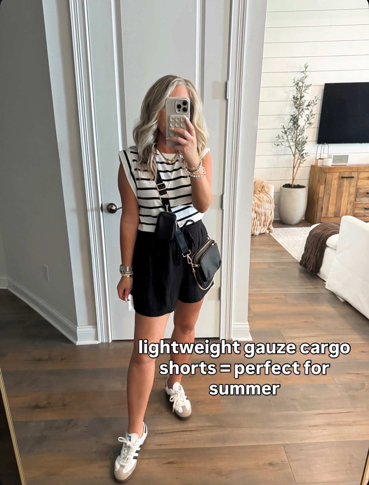 Walmart fashion Walmart finds gauze lightweight cargo shorts size medium, casual summer outfit

#LTKPetite #LTKOver40