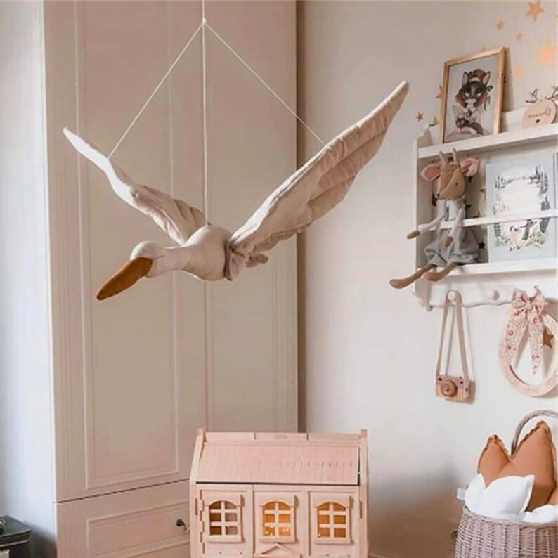 Creative wall hanging Swan Plush Stuffed Doll fabric family bedroom Nursery room decor hanging or... | Etsy (CAD)