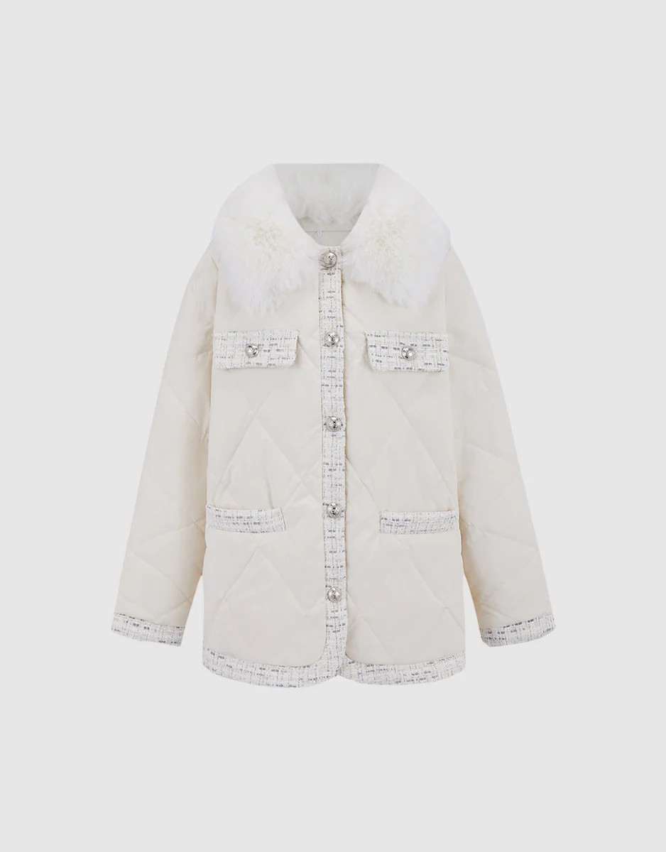 Tweed Down Jacket | Urban Revivo