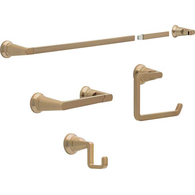 Delta Sparrow Champagne Bronze Wall Mount Pivot Toilet Paper Holder | Lowe's