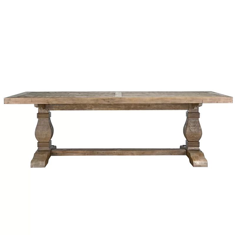 Kinston 94'' Pine Solid Wood Trestle Dining Table | Wayfair North America