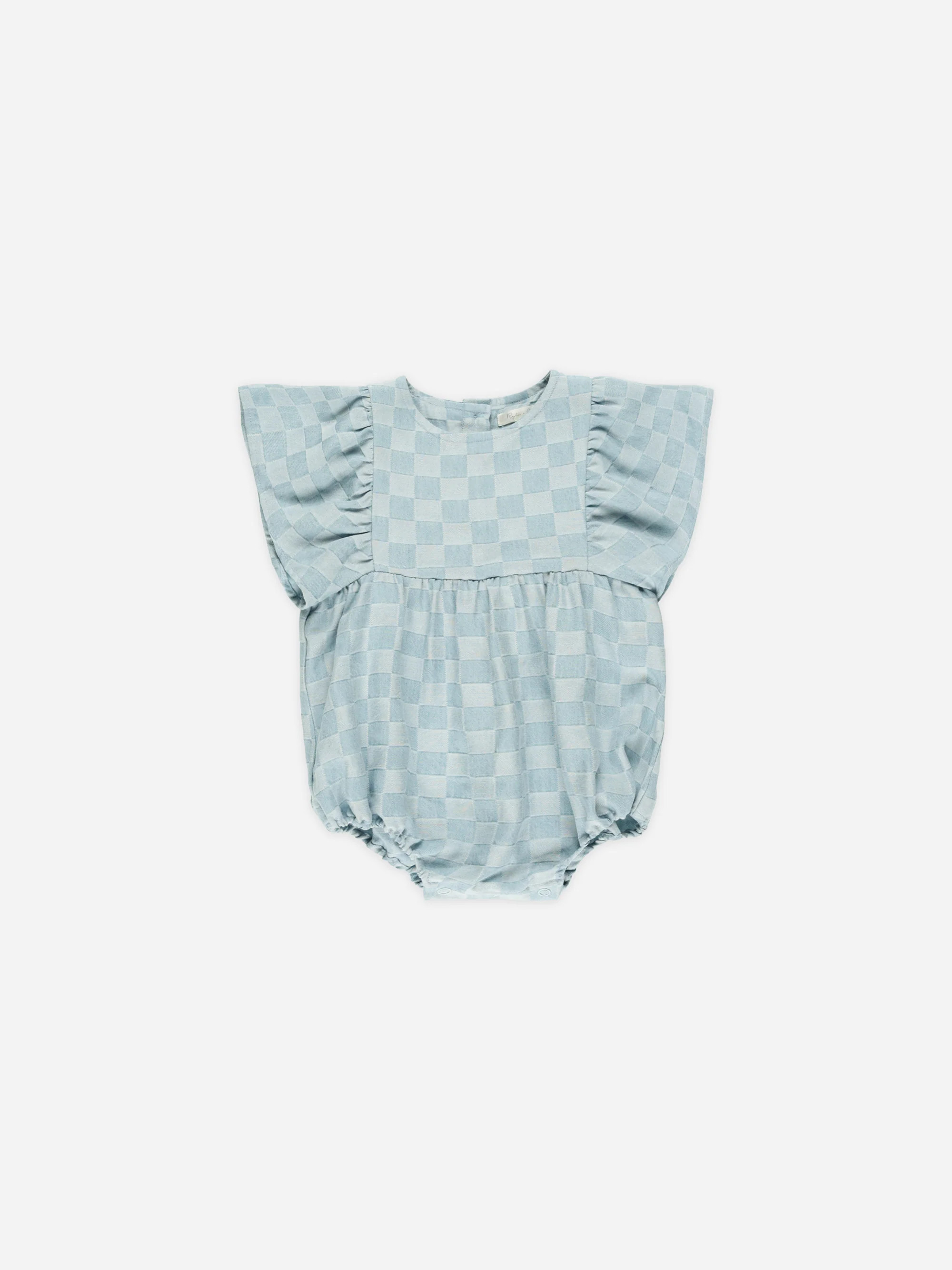 Kalea Romper || Blue Check | Rylee + Cru