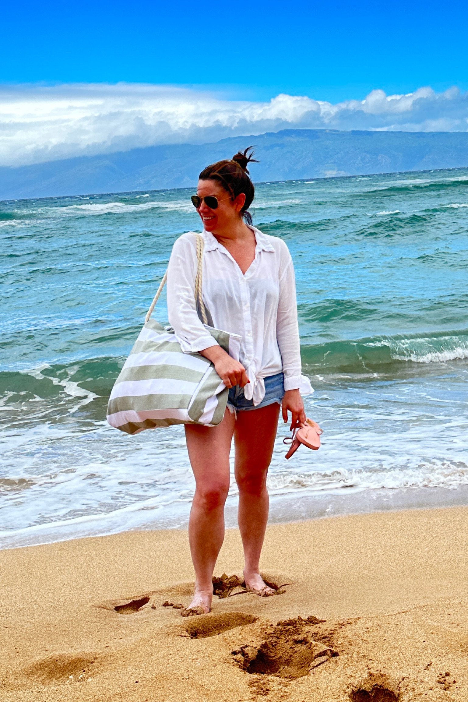 Perfect outfit for a day at the beach. I grabbed this beach bag on Amazon for our girls trip to Hawaii. It is waterproof (tested by the waves that crashed into our chairs) and fits just about anything you need for a day at the beach or pool ☀️

#LTKtravel #LTKunder100 #LTKswim