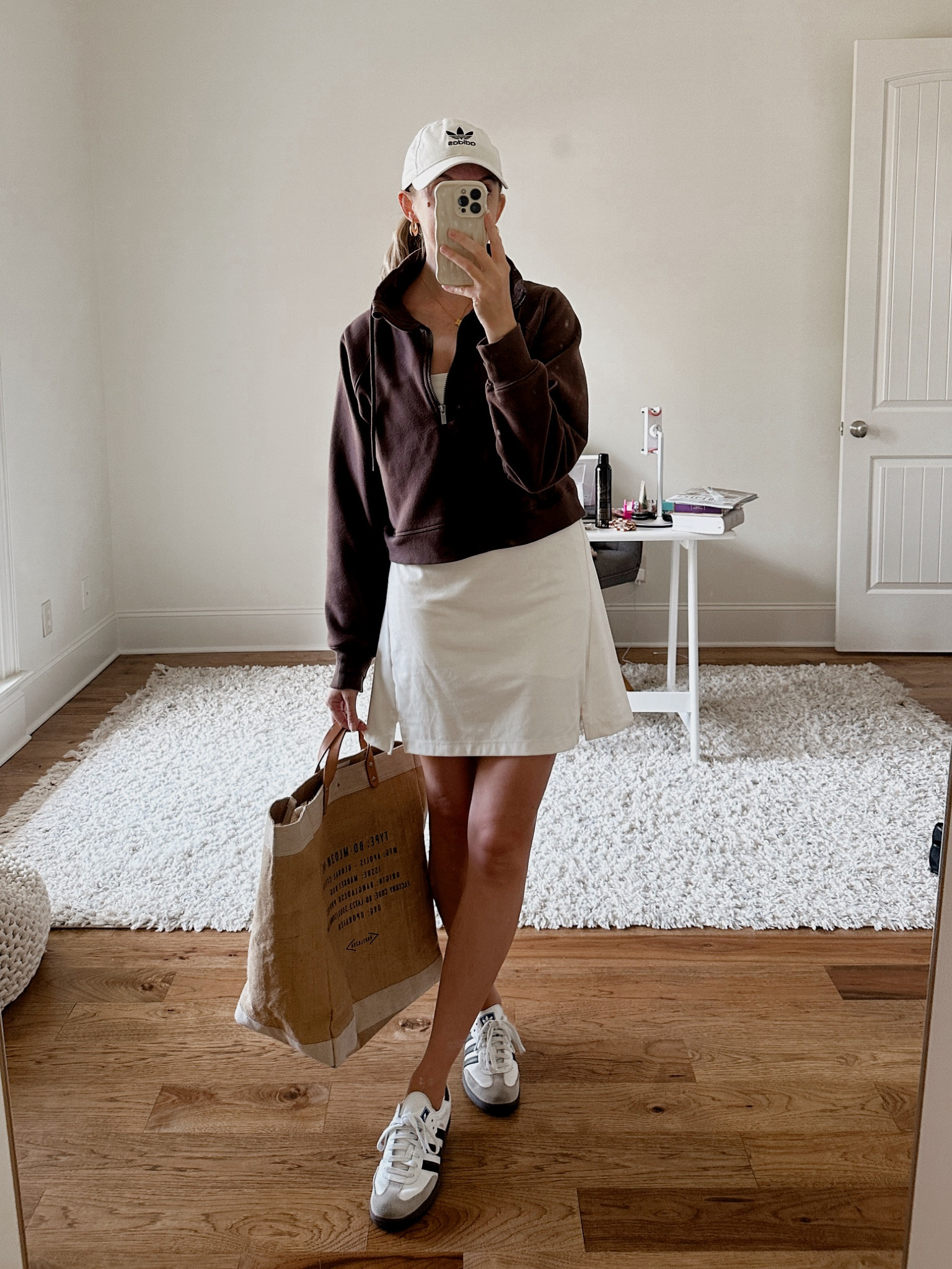 Easy mom outfit idea. Active tennis dress with half zip pullover. Adidas sneaker outfit. Sambas outfit 



#LTKFitness #LTKStyleTip #LTKSeasonal