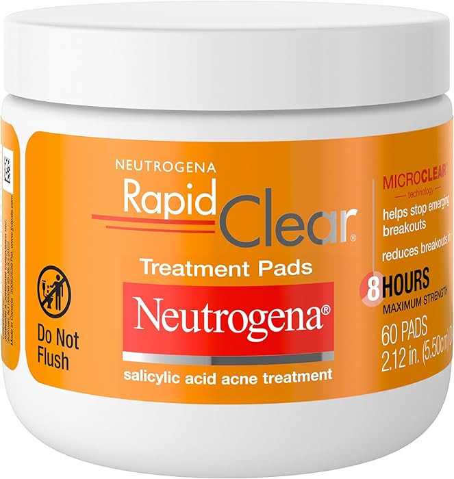 Neutrogena Rapid Clear Maximum Strength Acne Treatment Pads - Salicylic Acid Formula, Face Cleans... | Amazon (US)