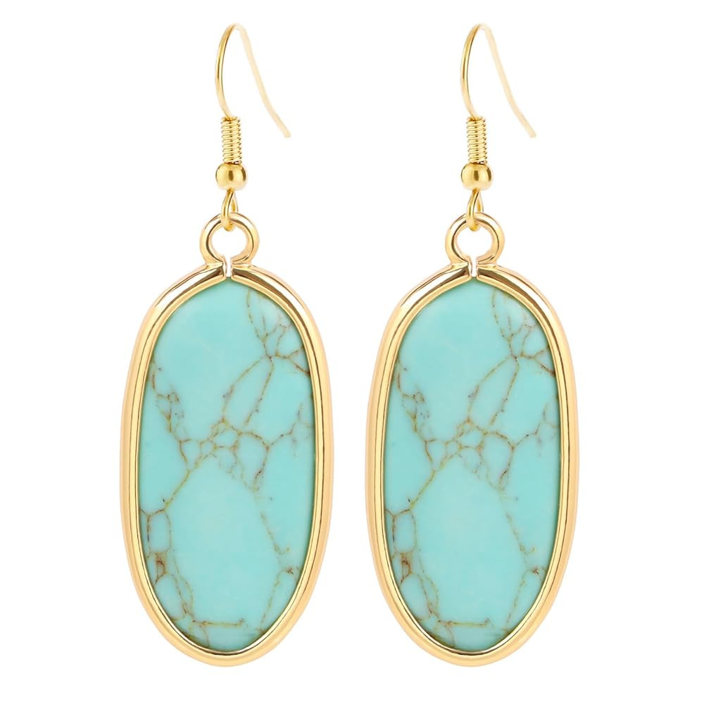 Natural Crystal Healing Stone Drop Dangle Earrings for Women | Amazon (US)