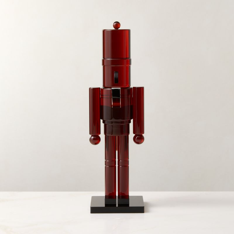 Red Acrylic Christmas Nutcracker 11.5" | CB2