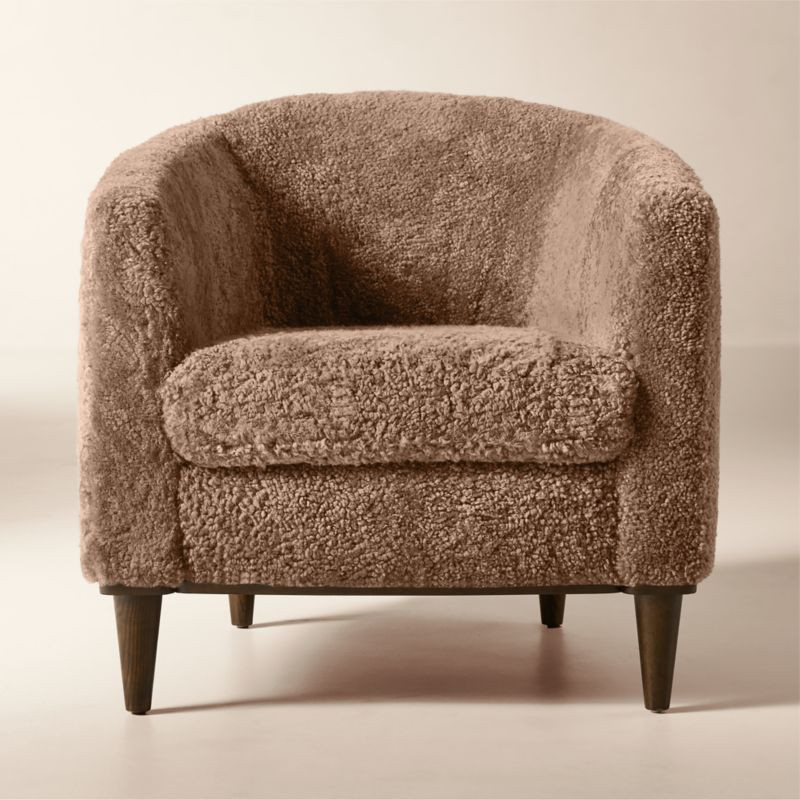 Mayfair Taupe Shearling Accent Chair by Todd Snyder | CB2