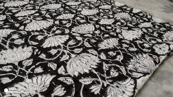 Black Kantha Hand Block Print Cotton Kantha Quilt Indian - Etsy | Etsy (US)