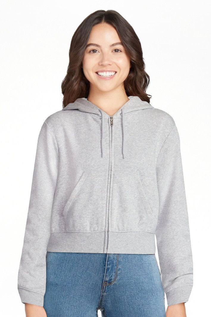 No Boundaries Cropped Fleece Zip Hoodie, Women’s | Walmart (US)