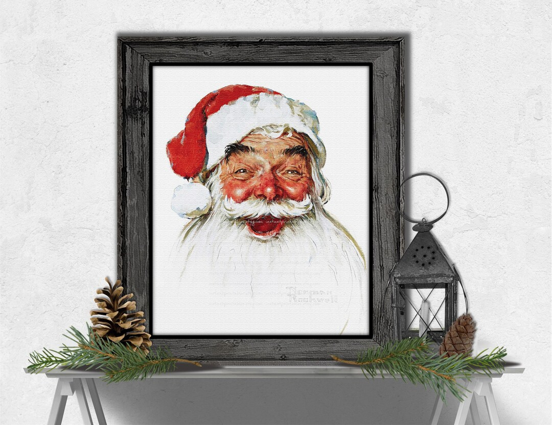 Santa Printable Wall Art Decor Norman Rockwell Christmas Vintage Painting BESTSELLER Retro Painti... | Etsy (US)