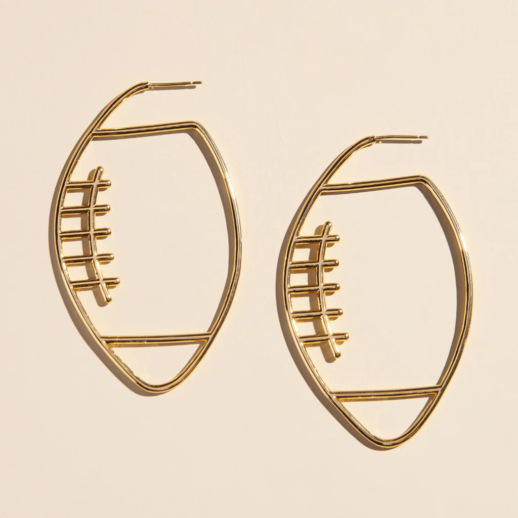 Gold Football Hoops | Nickel and Suede