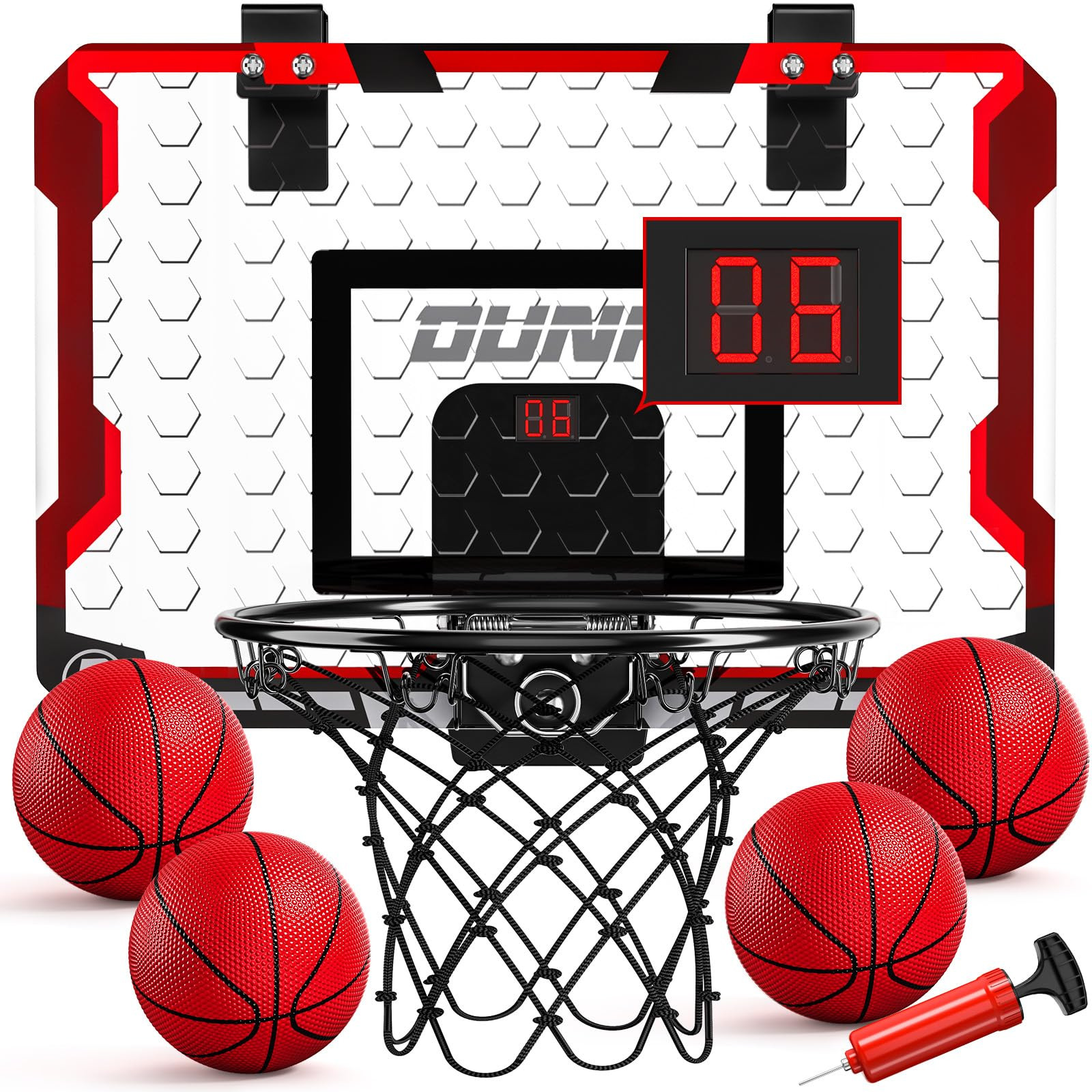 TEMI Indoor Basketball Hoop for Kids, Door Room Basketball Hoop,Mini Basketball Hoop with 4 Balls... | Amazon (US)