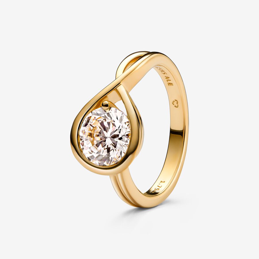 Pandora Infinite 14k Gold Lab-grown Diamond Ring | Pandora (UK)