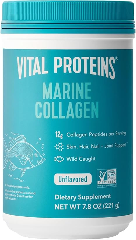 Vital Proteins Marine Collagen Peptides Powder Supplement for Skin Hair Nail Joint - Hydrolyzed C... | Amazon (US)