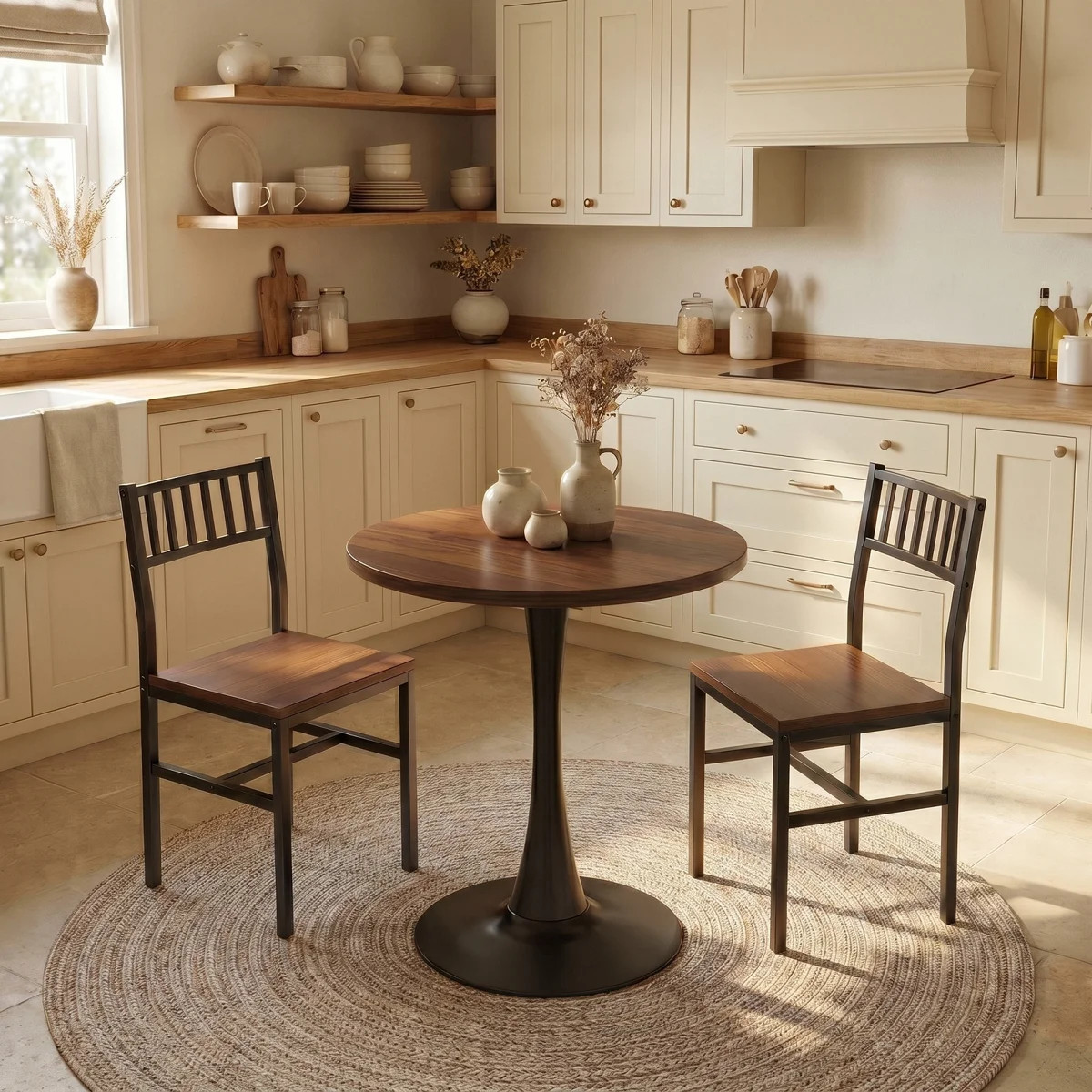 Manviraj 3-Piece Round Dining Table Set | Wayfair North America