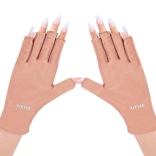 AIRSEE Anti UV Gloves for Nail Lamp, Professional UPF50+ UV Protection Gloves for Manicures Nail ... | Amazon (US)