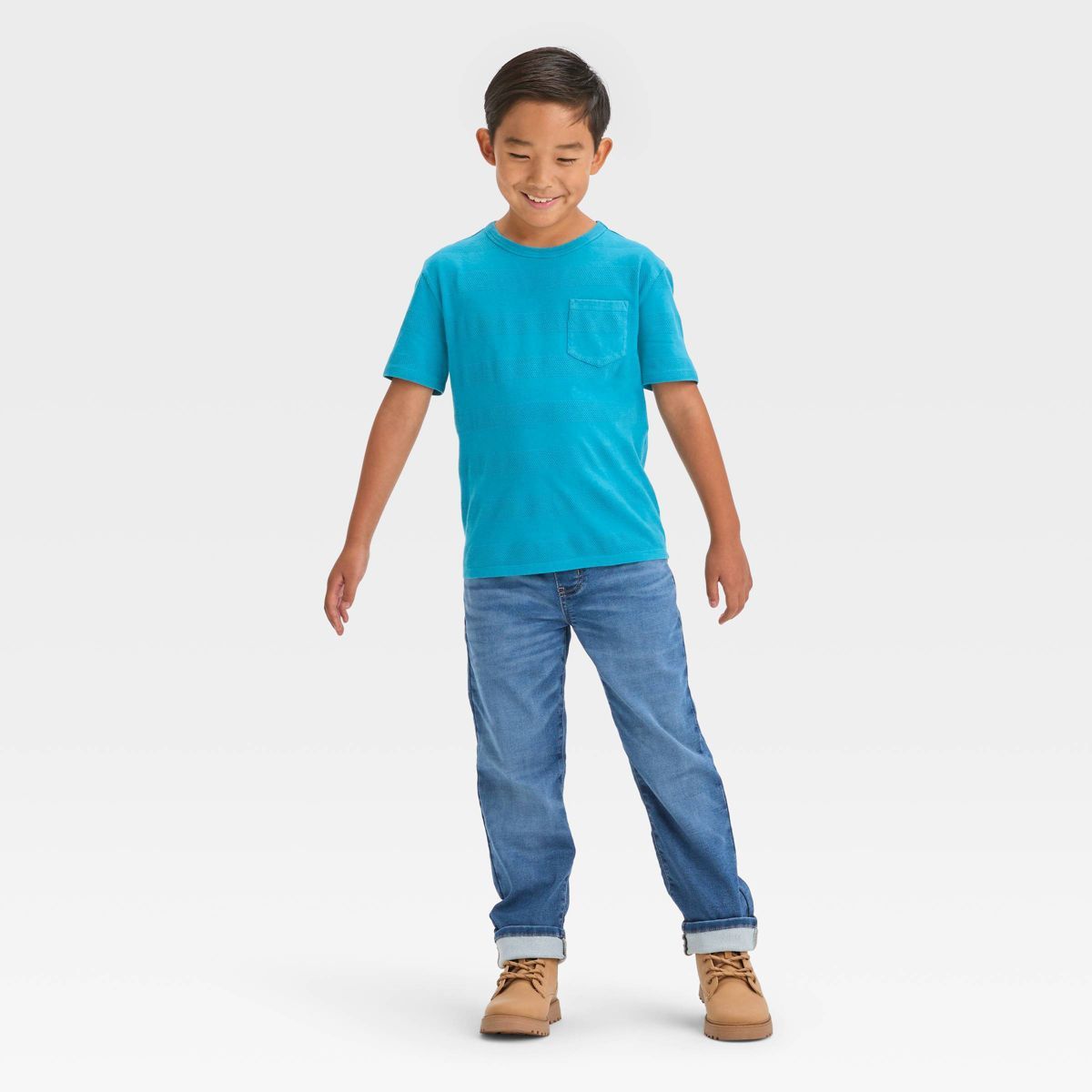 Boys' Short Sleeve Textured T-Shirt - Cat & Jack™ | Target