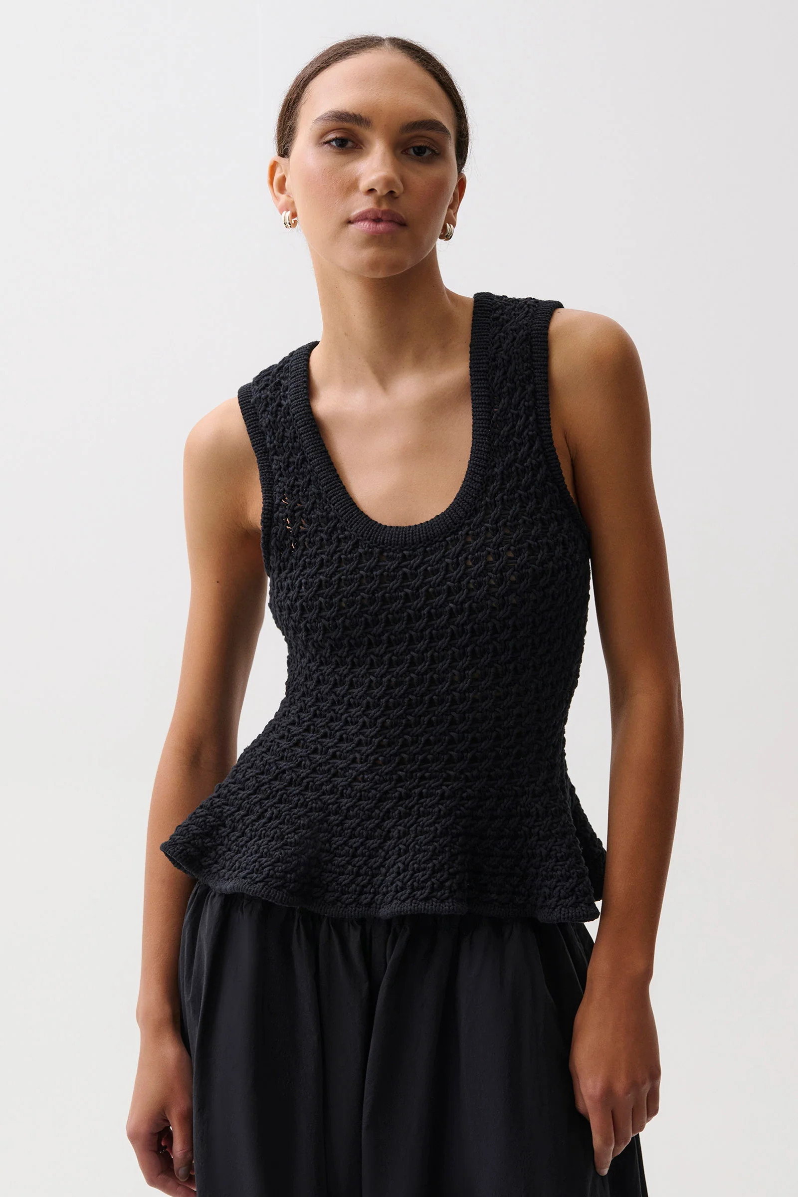 Anna Peplum Sweater - Black | Pistola Denim